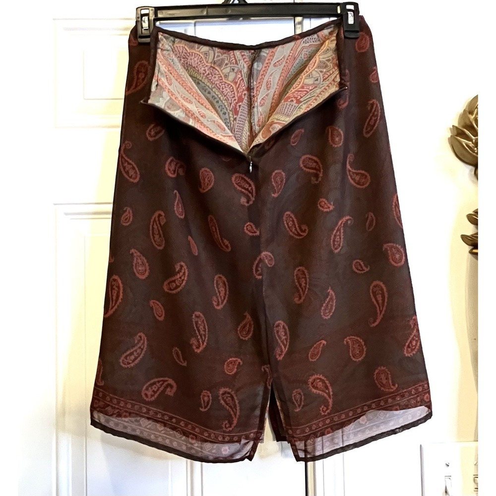 Vtg 90s Apostrophe Double Layer Mesh Paisley Skirt Y2K Size 10 Dark Academia